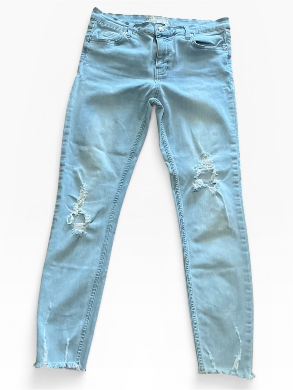 Free People Light Blue Distressed Skinny Jeans